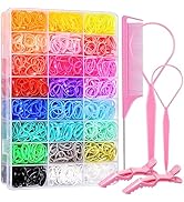 IKOCO Hair Tie Set, 1505 Count Colorful Elastic Hair Rubber Bands with Topsy Tail Hair Tools, Rat...