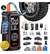 OlarHike Cordless Tire Inflator Portable Air Compressor, Dual Power Mode - 9000 mAh & 12V DC, Air...