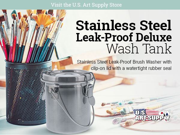 stainless brush washer leak proof paint brush cleaner solvent tank artist brush cleaning pot metal