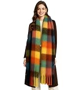 YSense Womens Winter Scarf Chunky Oversized Plaid Blanket Scarves | Thick Big Coloured Wrap Shawl...