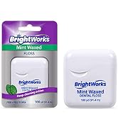 BrightWorks Dental Floss Mint Waxed - 100 Yards (Pack of 4)