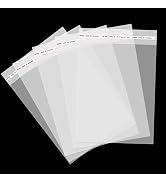 Aubeco 240pcs 3x5 inch Clear Poly Plastic Sealable Bags, Adhesive Self Sealing OPP Cello Bags for...