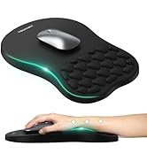 TECKNET Ergonomic Mouse Pad with Wrist Rest, Soft Mousepad with Massage Design, Memory Foam and N...