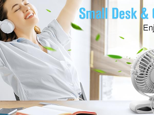 small desk & clip on fan