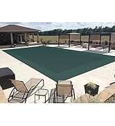 Windscreen4less 14'x20' Winter Pool Covers for Inground Swimming Pool Rectangle Mesh Safety Pool ...