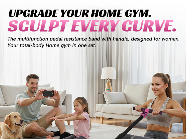 pedal resistance band with handle