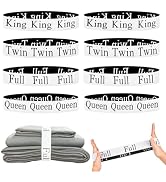 CONLI 8 Pack Bed Sheet Organizer Straps Sheet Organizer Bands for Closet,Storage Label Bands,Flex...
