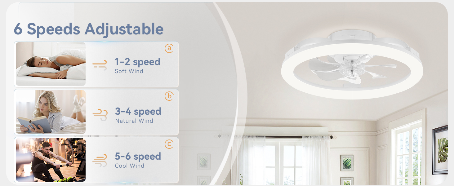 6 speeds adjustable