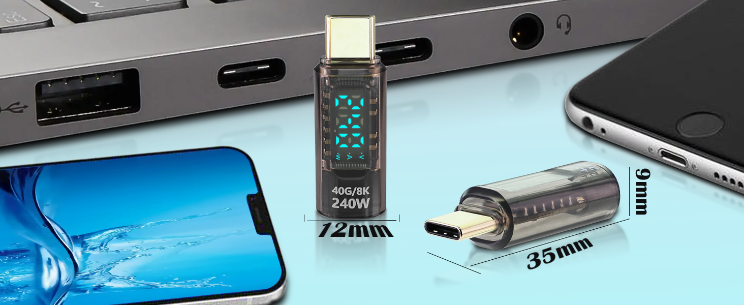 transparent usb c adapter power meter tester usb c converter type c adapter connector