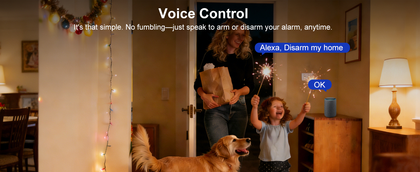 Wireless Home Security System with Wireless 24/7 Professional Monitoring - No Contract - Alexa