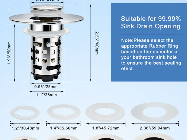3 in 1 bathroom sink drain strainer