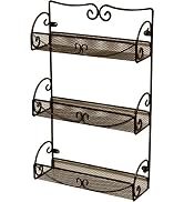 Deco Brothers 3 Tier Wall Mounted Hanging Spice Rack, Bronze