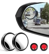 LivTee 2PCS Round Blind Spot Mirror, HD Glass and ABS Housing Convex Wide Angle Rearview Mirror w...