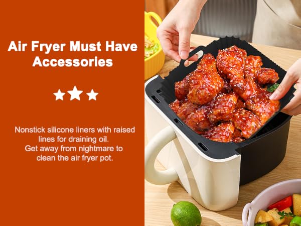silicone liners for air fryer pot