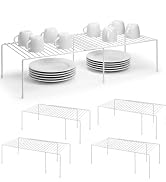 ziroland 4-Pack Expandable Medium Kitchen Organizer Rack, Kitchen Shelves for Spice Organization ...