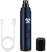 Casfuy Dog Nail Grinder Upgraded - Professional 2-Speed Electric Rechargeable Pet Nail Trimmer Pa...