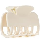 MAORULU Medium Acetate Hair Clips, 2.2 Inch Premium durable Claw Clip for Thin to Medium Hair (Wh...