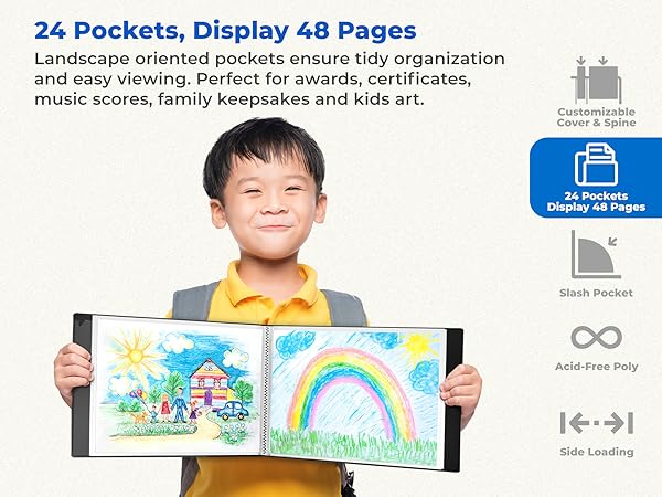 Dunwell Presentation Book 8.5x11 H - 24 Pockets, Display 48 Pages