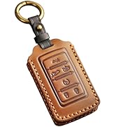 EASYANT Leather Key Fob Cover for Jeep 2021-2024 Grand Cherokee L Grand Wagoneer Key Case Protect...