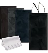 MZYOUHUO 4 Pcs Squeeze Top Sunglass Case with Cleaning Cloth, Soft Leather Eyeglass Case Portable...