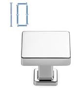 KOOFIZO 10 Pack Polished Chrome Cabinet Knobs Chrome Drawer Knobs K08 Square Single Hole Cabinet ...