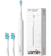 usmile P10S Sonic Electric Toothbrush, 180-Day Battery, White | 3 Modes Deep Clean & Whitening, C...