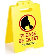 MBL Office Be Quiet Sign - PLEASE BE QUIET, Funny Desk Warning Caution Reminder Sign Cubicle Meet...