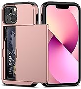 Nvollnoe for iPhone 13 Mini Case with Card Holder Heavy Duty Protective Dual Layer Shockproof Hid...