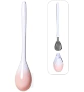 orimetre Cute Water Drop Silicone Toilet Brush Set with Holder, Bathroom Cleaning Toilet Scrubber...