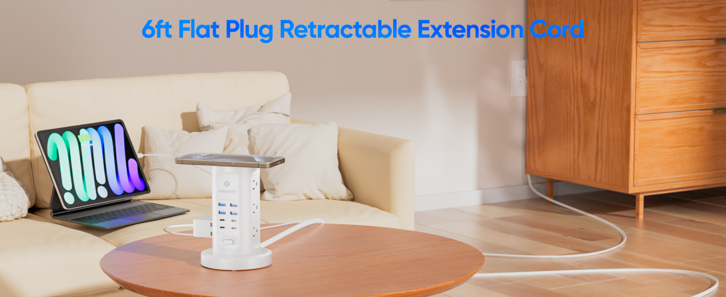 6FT retractable extension cord