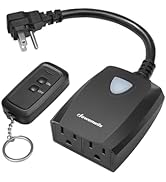 DEWENWILS Outdoor Wireless Remote Control Outlet Power Strip Weatherproof, Expandable Indoor Outd...