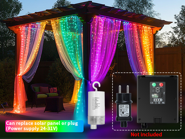 curtain fairy lights battery operated