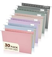 Zzrywuty Hanging File Folders Letter Size, 30-Pack Hanging File Folder with 1/5-Cut Tabs, Pastel ...