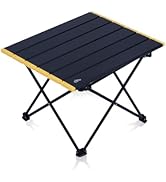 iClimb Ultralight Compact Camping Folding Table with Carry Bag (Black - S)