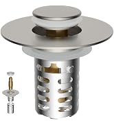 Anylock Upgraded Bathroom Sink Drain Strainer Hair Catcher Universal 3 in 1 Pop-up Sink Stopper, ...