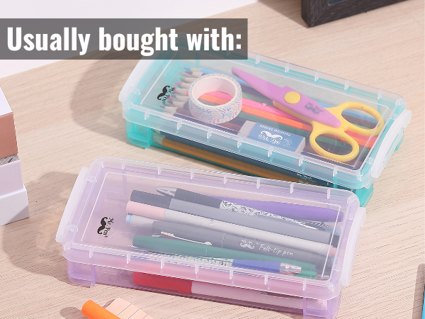 Plastic Pencil Box Case, Pencil Case, Crayon Box, Pencil Case for Kids, Clear Pencil Case