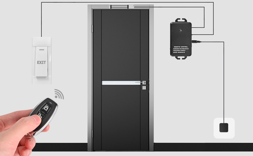 Access Control System with Remote Control – 600lbs Magnetic Door Lock Kit