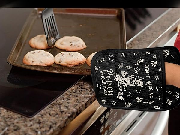 funny oven mitt+pot holder