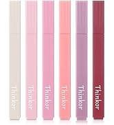 thinkor Bible Highlighters with Soft Chisel Tip, 6 Pack Assorted Colors Pens No Bleed, Quick Dry,...
