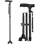 Conkote Walking Cane for Men & Women - Foldable, Adjustable, Collapsible, Free Standing Cane, Piv...