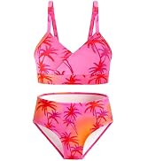 Sylfairy Girls Swimsuits 2 Piece Bikini Set Adjustable Shoulder Straps Swim Suit Kids Bikini
