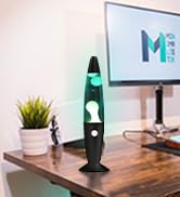 blue and white lava lamp