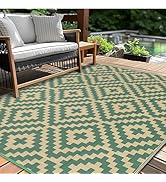 Outdoor Patio Plastic Straw Rug - 5'x8' Outdoor Camping Rug Waterproof Reversible, Area Carpet Pa...