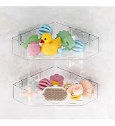 Natheeph Bath Toy Organizer 2-Pack - Clear Large Capacity Bath Toy Storage Holder with Quick-Dry ...