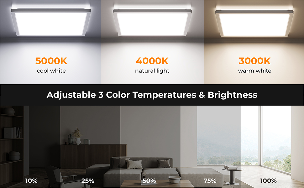 3 Color Temperatures Selectable with the Remote Control