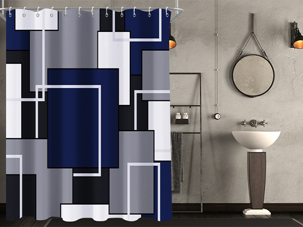 blue shower curtains
