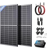 Callsun N-Type 16BB 2Pcs 200 Watt Bifacial Solar Panel+ 20FT 10AWG Solar Panel Extension Cable+1 ...