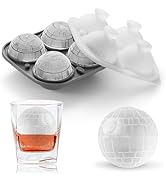 Nax Caki 3D Death Star wars Ice Cube Molds, Large Silicone Fun Shapes Star Wars Gifts for Men Wom...