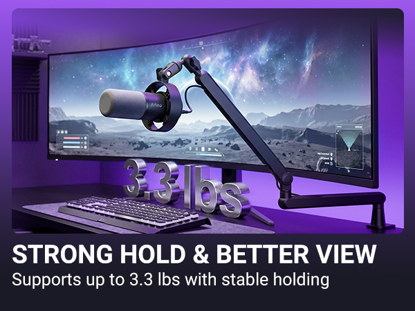 low profile design mic arm