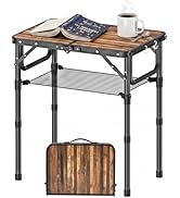 YihuiKo Folding Tv Tray Table with Storage Net, Lightweight Portable Small Folding Table, Adjusta...